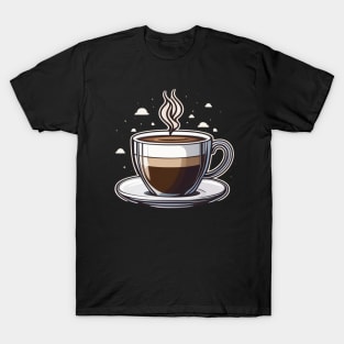 Hot coffee cup with clouds T-Shirt